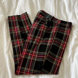 J. Crew Women's Plaid Trousers - Red, Black, Yellow